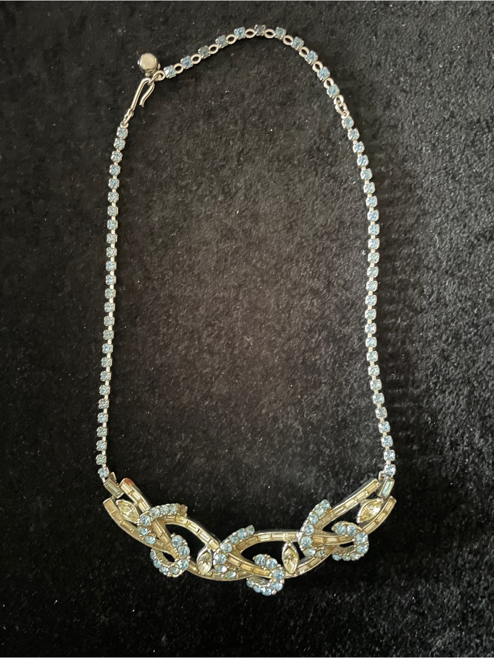 Vintage Coro Crystal Link Statement Necklace